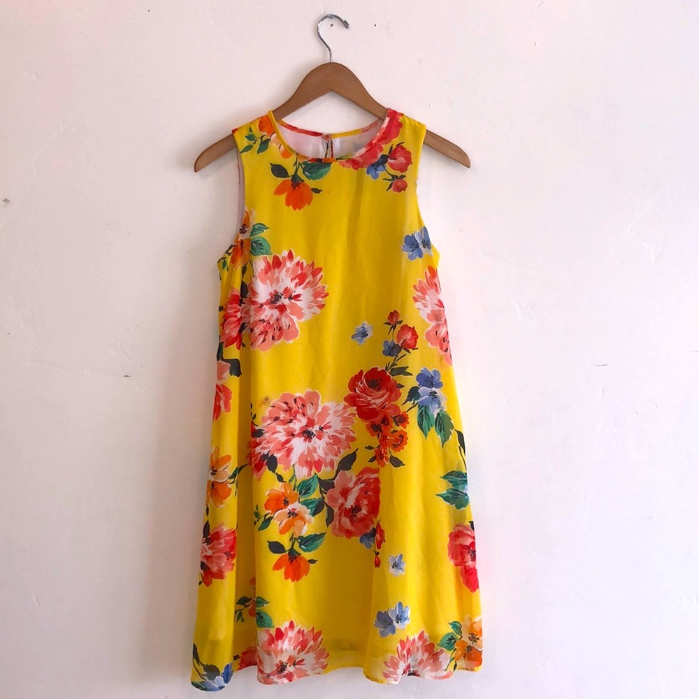 Women’s Yellow Floral Short Dress